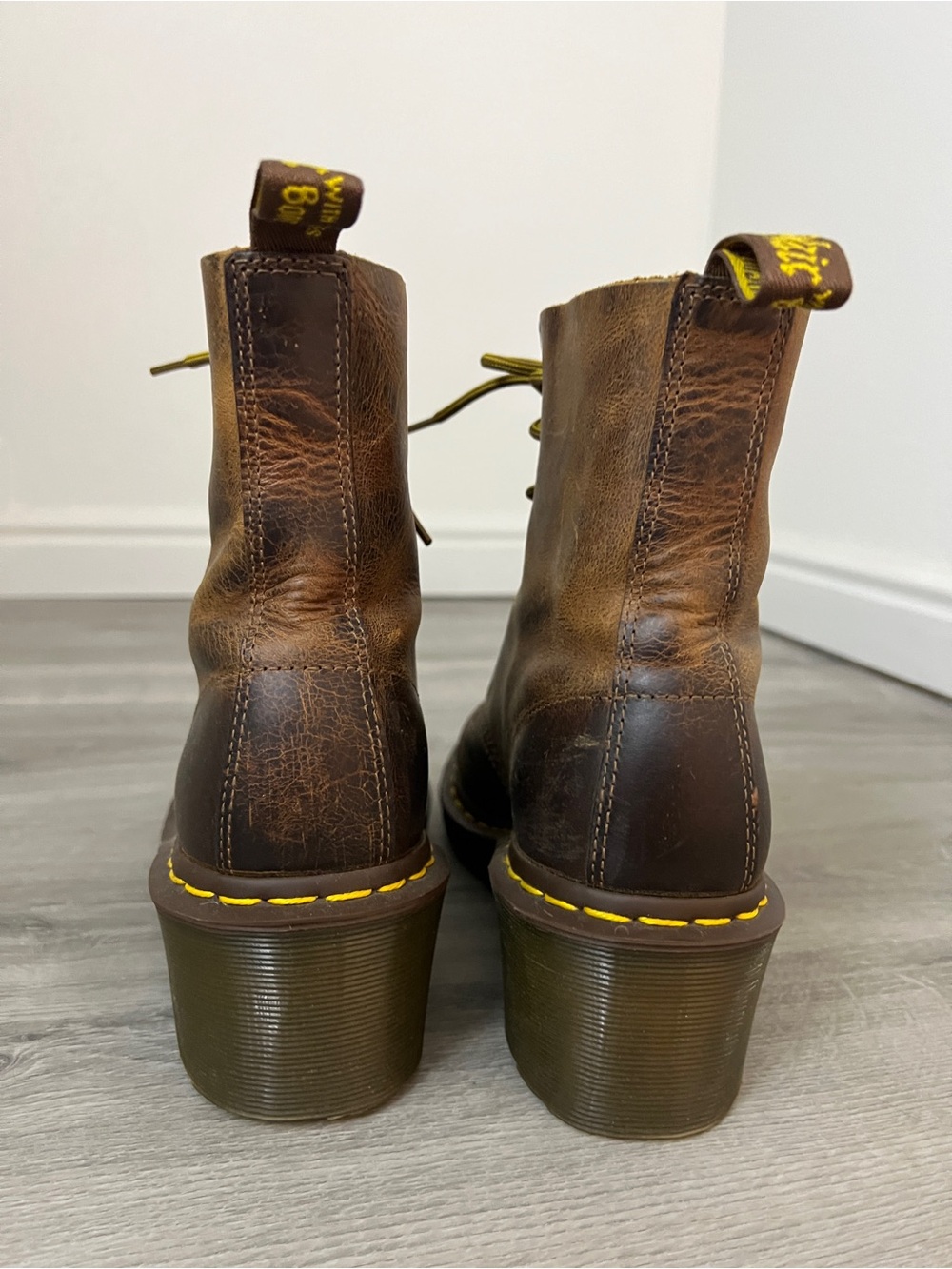 Vintage Dr. Martens Clemency Brown Leather Boots - UK6/US8 W - Picture 4 of 9